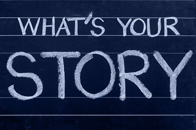 what's your story written on a chalk board